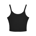 Women's Spaghetti Tank Top — Minimal Lunar Cat Graphic Crop