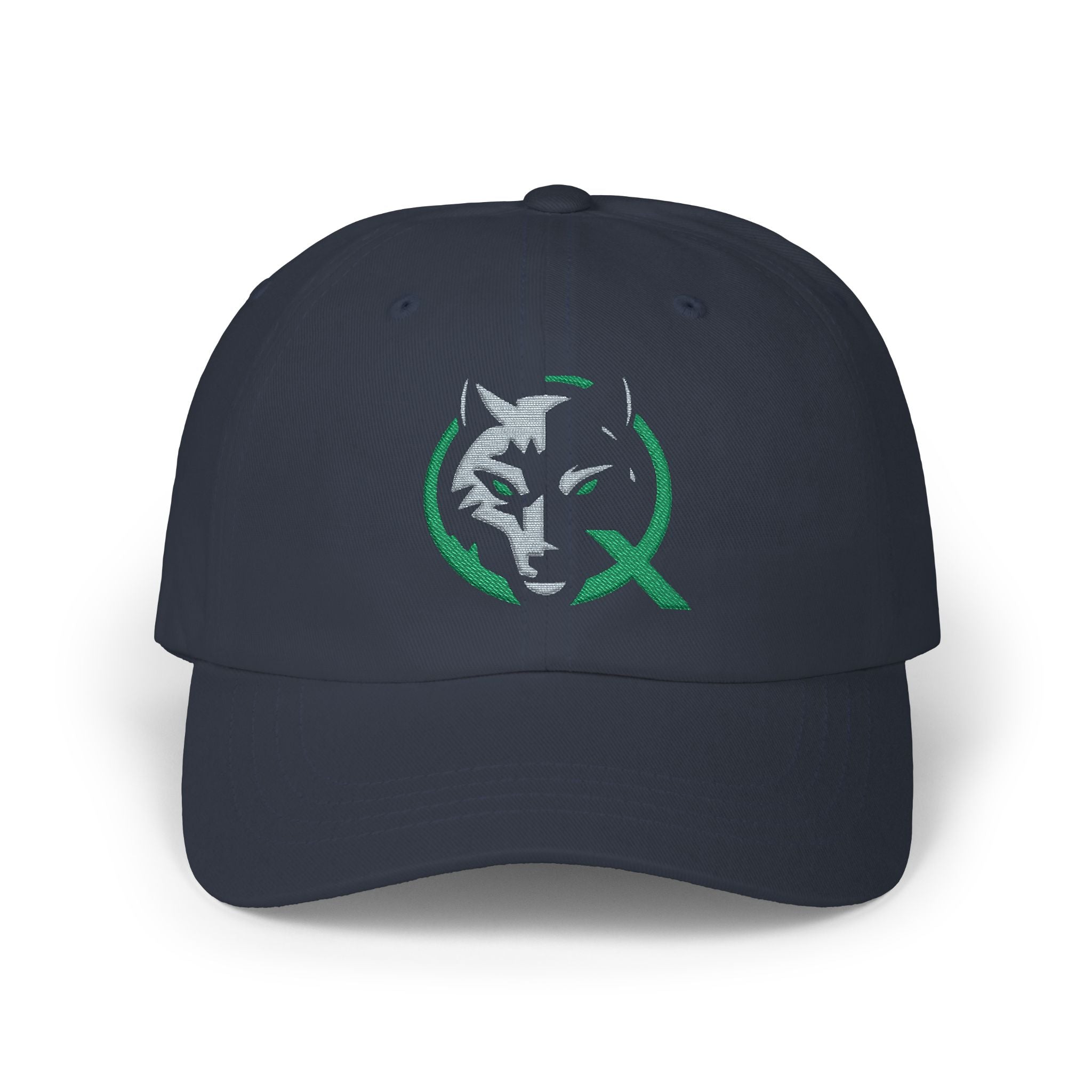 Wolf Circle Dad Cap — Embroidered Wolf Logo Baseball Hat