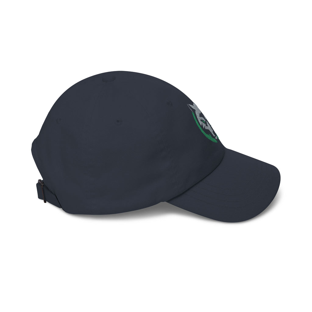 Wolf Circle Dad Cap — Embroidered Wolf Logo Baseball Hat