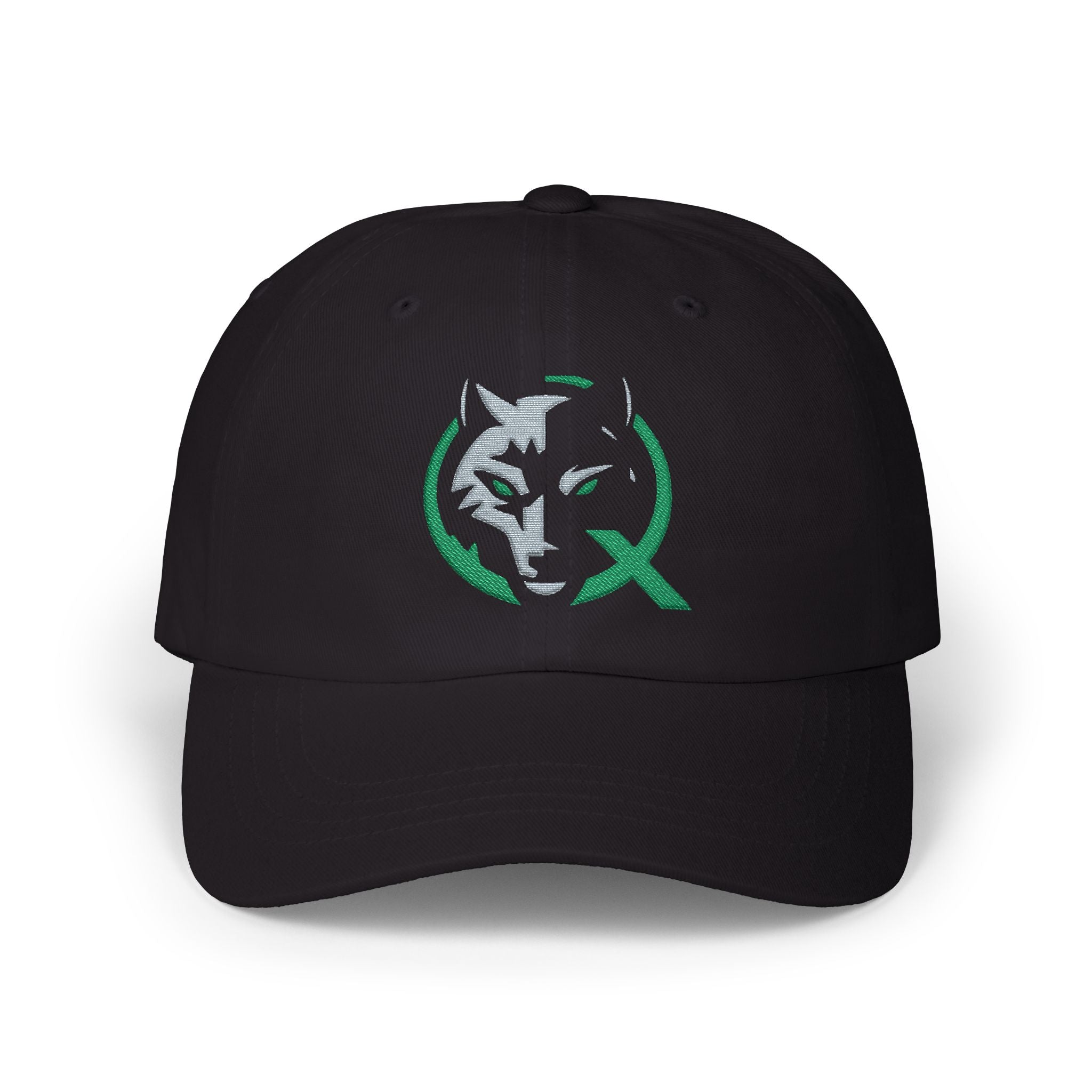 Wolf Circle Dad Cap — Embroidered Wolf Logo Baseball Hat