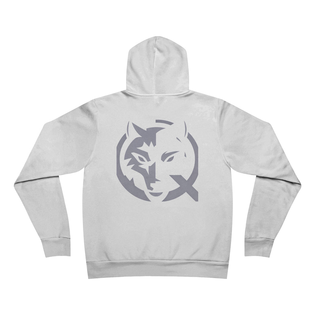 Bluza z kapturem z logo Wolf Q – minimalistyczna bluza z emblematem na piersi i plecach