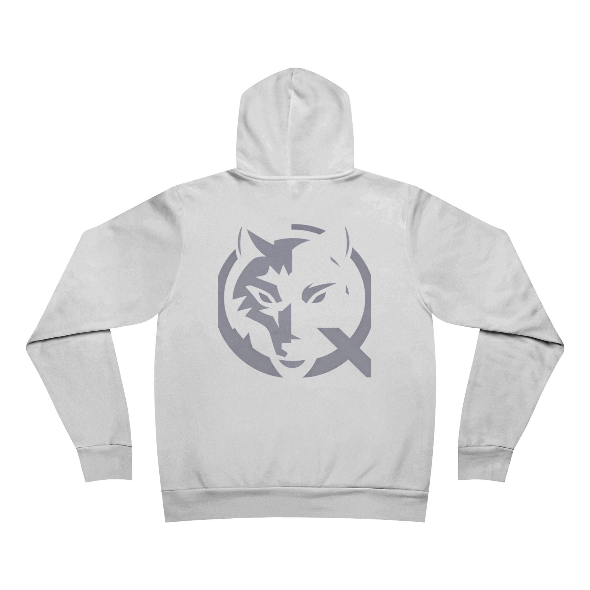 Bluza z kapturem z logo Wolf Q – minimalistyczna bluza z emblematem na piersi i plecach