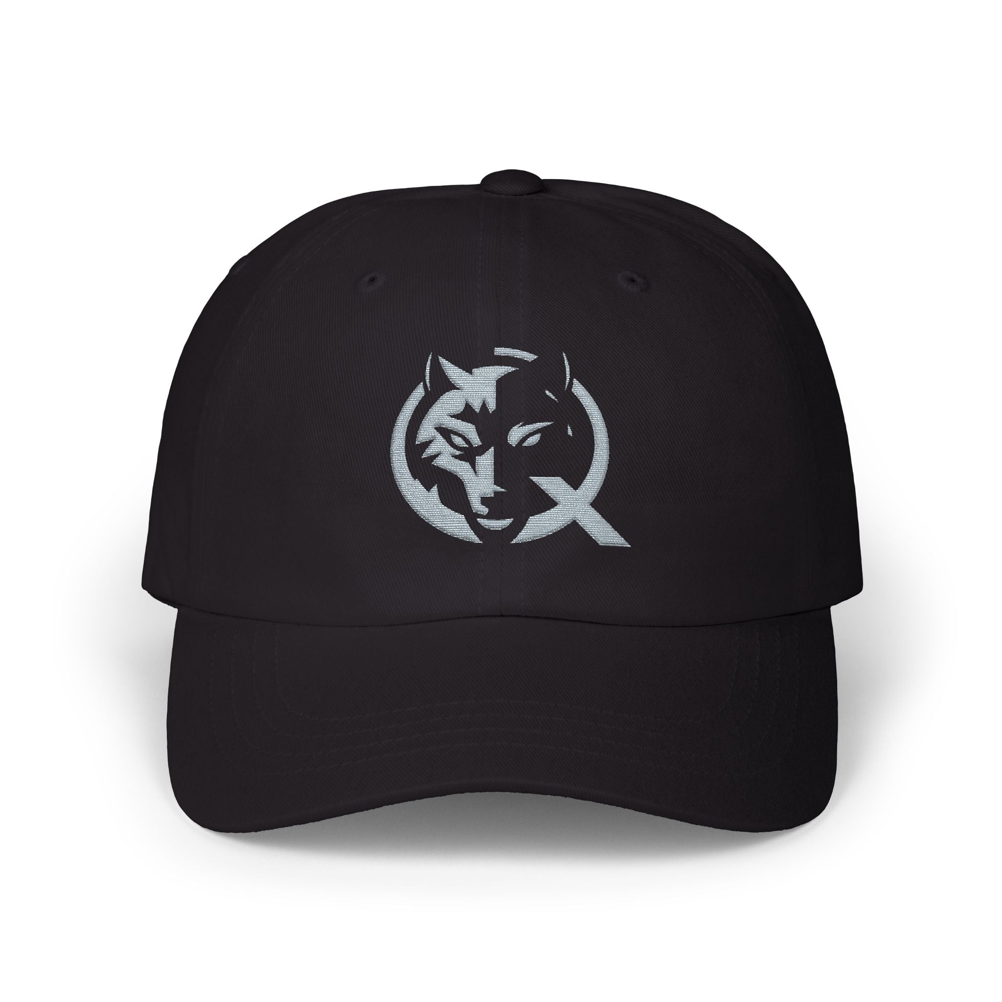 Wolf Circle Dad Cap — Embroidered Wolf Logo Baseball Hat