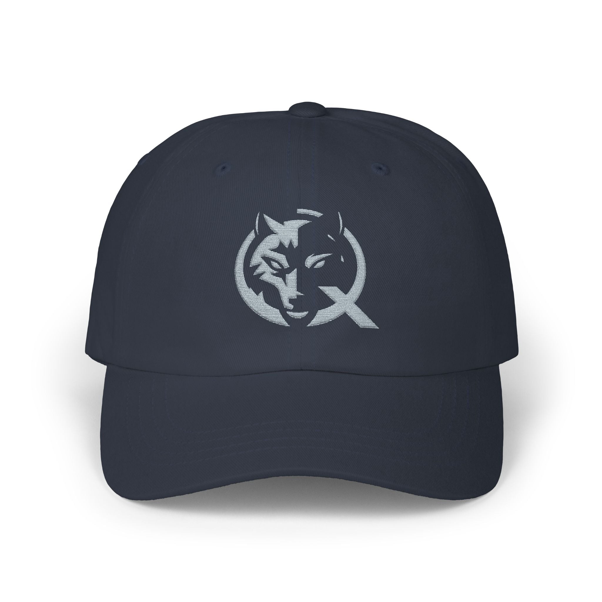 Wolf Circle Dad Cap — Embroidered Wolf Logo Baseball Hat